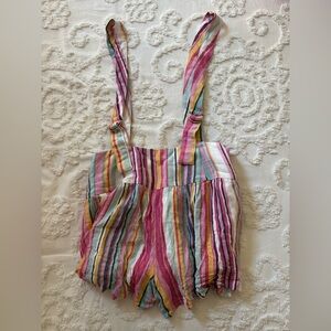 Main Strip Overalls Shorts Shortalls Colorful Striped Romper M